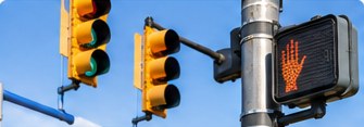 Traffic signals and pedestrian crossing signal